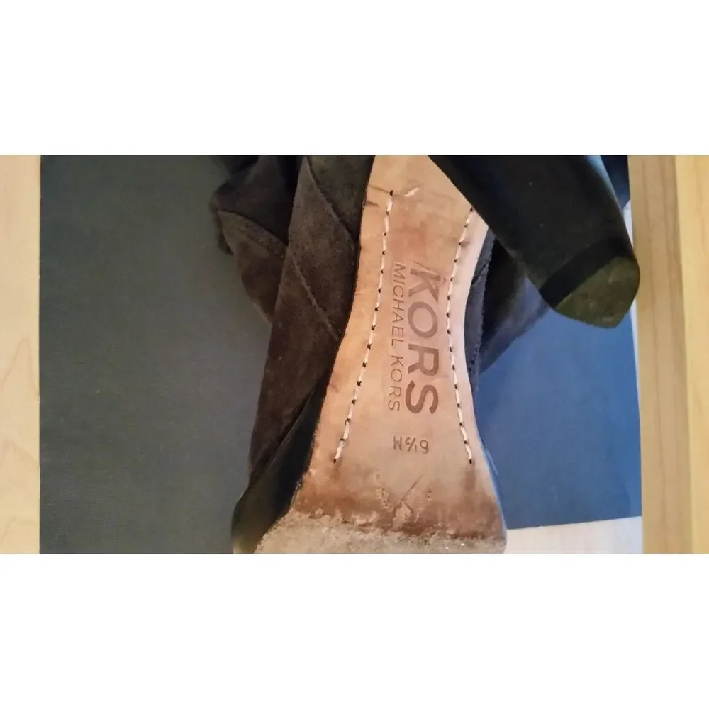 Michael Kors Black Suede Slouch Boots NB